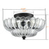 3-light Modern Black Metal with Scalloped Clear Glass Semi Flush Mount Ceiling Light for Living Room